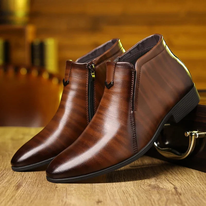 Beckett Zip-Up Leather Boots