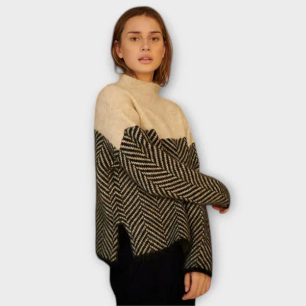 Marta - Cozy High Neck Knit Sweater