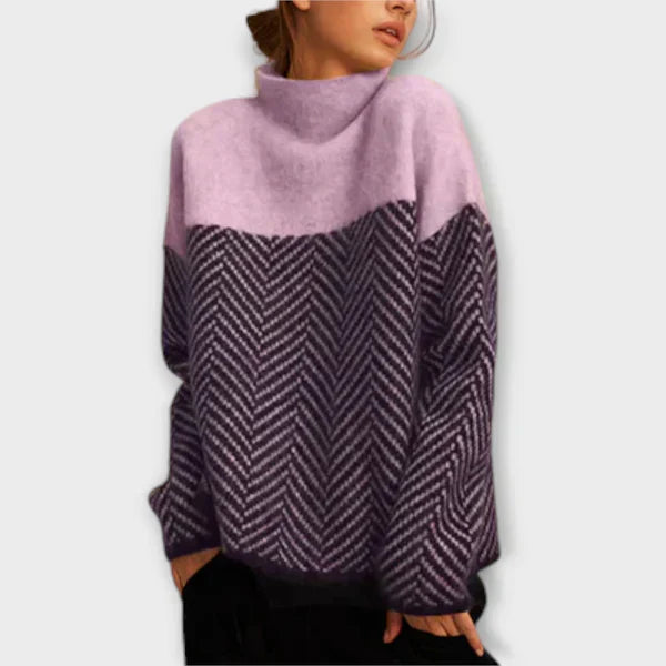 Marta - Cozy High Neck Knit Sweater