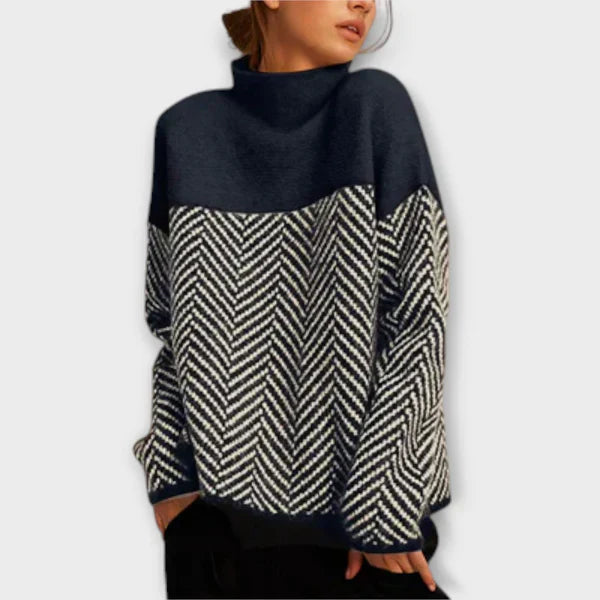 Marta - Cozy High Neck Knit Sweater
