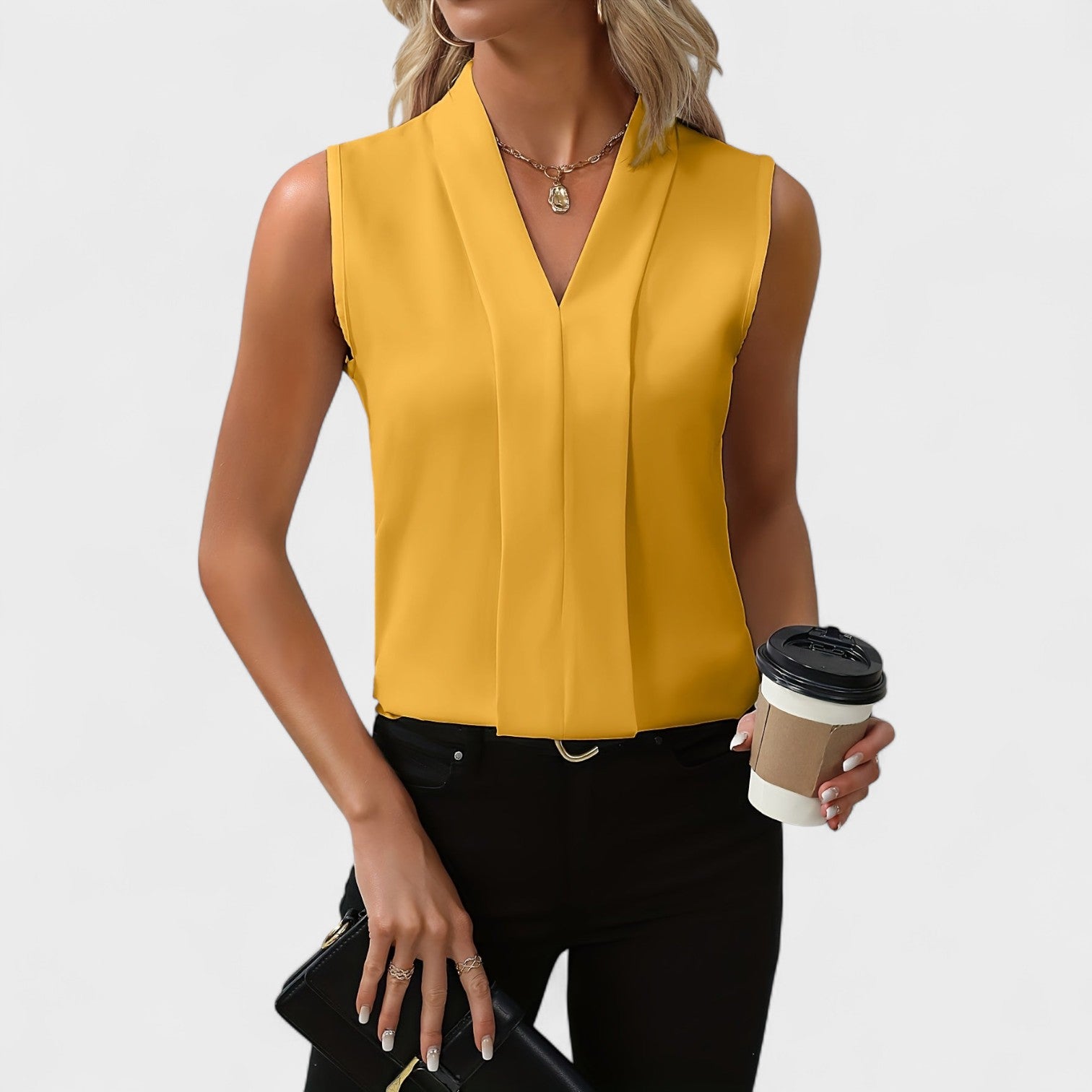 Julia - V-Neck Sleeveless Blouse