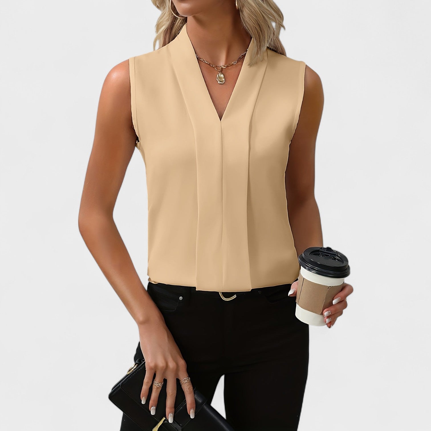Julia - V-Neck Sleeveless Blouse