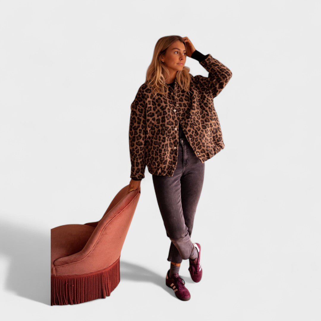 Rosa - Contemporary Leopard Print Coat