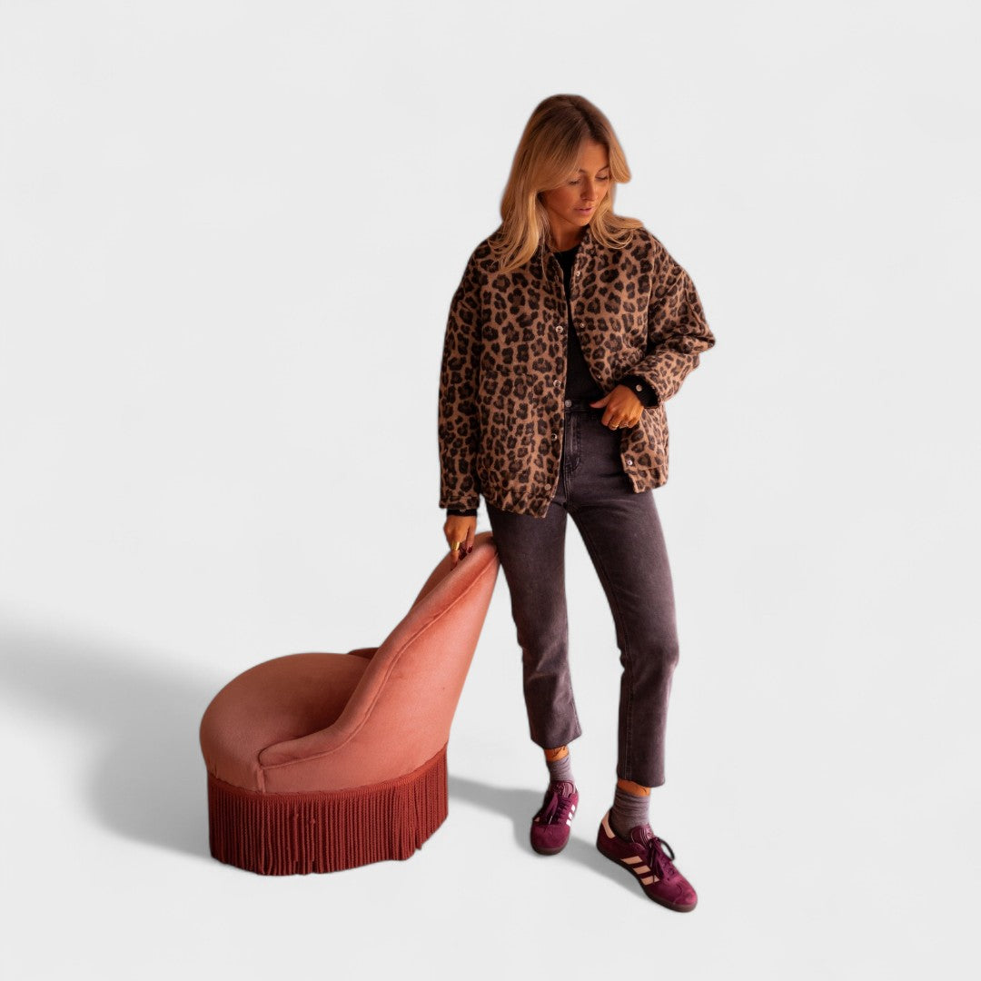 Rosa - Contemporary Leopard Print Coat